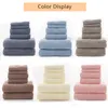 Cotton Gray Bath Towel 6pcs/Set A Soft Solid Color Towels Holiday Party Gifts Hotel Home Supplies Kids Adult 74bs Q2