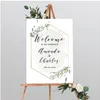 Decorazione per feste 1pc Tela Personalizzata Anniversario di matrimonio rurale Fidanzamento Segno di benvenuto Adesivo Forniture per poster verdi