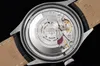 Topp läderband klockor Mens Automatic Cal 3132 Movement GMF Watch Men White Black Silver Dial Cellini 50509 Crystal Steel 28800 246f