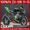 Fairings de injeção para Kawasaki Ninja ZX-10R ZX 10 R1000 CC ZX10R 11 12 13 14 15 101No.176 ZX 10R 1000CC ZX-1000 2011 2012 2013 2014 2015 ZX1000 C 11-15 OEM Body Green Black