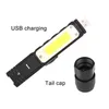 Linternas Antorchas Luz de trabajo de carga USB Plegable de 90 grados con cinco luces 360 ajustable para senderismo Camping al aire libre