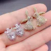 Zircon Diamond Dangle örhängen för kvinnor Färg Zirkoniumblomma Bee Eartrop 2021 Nya Trend Fashion Jewelry S925 Silver Needle 1lot261f