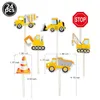 Other Festive & Party Supplies Mini Excavator Cake Topper Roadblock Decorations For Kids Boy Birthday Baby Shower Gifts