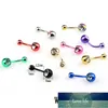 1 stks Hot Crystal Gem Dangle Ball Button Chirurgisch Staal Barbell Belly Navel Ring Bar Body Piercing Sieraden Belly Button Rings