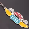 2 Colors TV Show Friends Monicas Door Keychain Central Perk Coffee Time Key Chain for Women Men Fans Car Keyring Jewelry