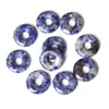 Other 1-5 pièces 18 MM perles de Labradorite noire naturelle Reiki pendentif en pierre d'oeil de tigre 6 grand trou noeud chinois pour bricolage fabrication de bracelet Wynn22