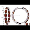 Hoop Hie Drop Delivery 2021 Uue Lab Created Rhodium över Sier örhängen smycken Tillbehör är och utsökta konstgjorda rubin LSRTT