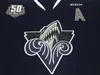 Custom Men's Vintage 11 Alexis Lafreniere Hockey Jersey CCM CHL Rimouski Oceanic Frederik Gauthier With 50th Anniversary Patch Navy any name number S-5XL