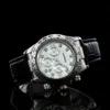 Polshorloges rijkstar luxe mannen vrouwen rollen sport horloges master lederen band quartz auto datum 40mm