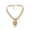 Pendant Necklaces Golden Lion Ring Necklace Clavicle Chain Alloy Girl Classic Jewelry Souvenir Gift