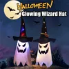 Novelty Items Halloween Decoration LED Flashing Light Gypsophila Ghost Festival Dress Up Glowing Wizard Hat Lamp Decor