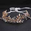 Bröllop hår tillbehör guld huvudband för kvinna brud blommor huvudband prydnad vintage brud headpieces tiaras och huvudbonad 210707