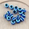 1000PCS Royal Blue Resin Kabbalah Evil Evee Ball Round Spacer Pärlor för smycken gör armband Halsband DIY Tillbehör D-109