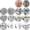 Подлинное серебро S925 Fit Pandora Hollow Love Heart Бусина с надписью Love Heart Синий бирюзовый Crysta Шарм для браслета DIY Бусины Подвески