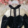 Women's Winter Dress Pleated Halter Neck Strapless Folds Slim Velvet Sexy Nightclub Hip Female Mini Vestios C011 210507