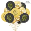 Musulmano Eid Mubarak Confetti Balloon 12inch Latex Party Decoration Mylar Balloon'Eid Ramadan Mubaraks Decorazioni Moon Star Balloons Eid-Mubarak Balloons;