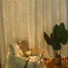 3x3m LED Solar Led Light Outdoor Fairy Curtain Lights Garland Okno Christmas Decoration for Home Garden Party Lampka słoneczna 211122
