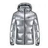 Men's Down Parkas 2021 Winter Jacket 90% White Duck Coat Removable Hat Hood Warm Waterproof Zipper Shiny Parka Outwear T220921