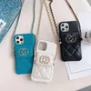 Designer mobiltelefonfodral mode för 14pro max märke lyx 2c för alla iPhone 13 12 pro case diamant pazenge väska skydda med kedje crossbody cyg24032606-5