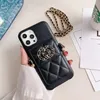 Designer cell Phone Cases Fashion for 14pro max Brand Luxury 2c For All Iphone 13 12 Pro 11 Xr xs x Case Diamond Lozenge Bag Protect with chain crossbody