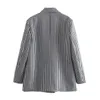 Wixra Frauen Plaid Zweireiher Blazer Vintage Mantel Mode Kerb Kragen Langarm OL Damen Oberbekleidung Klassische Top 210930