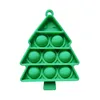 Julkedja träd Bell KeyRin Push Bubble Fidget Toy Mini Stress Reliever Sensory Leksaker Key Pendant