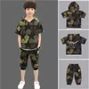 Pojke Tracksuit Kläder Set Barn SpringAutumn Bomull Skola Uniform Sport Camouflage Suit Pojkar Kläder uppsättningar 6 8 10 12 14 16 År x0802