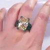 KQDANCE Luxury Created Citrine emerald Paraiba tourmaline Pariba Gemstones diamond Ring With big green blue Zircon stone Jewelry 211217