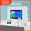 Awaywar WiFi GSM Home Security Assaltante Smart Alarm System Kit Tuya 4,3 polegadas Tela Touch Screen App Controle Remoto RFID Arm Desarrar