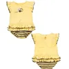 Żółta pszczoła Body Body Pszczoły Baby Girl Ubrania Kombinezony Warstwy Body Baby One-Piece Clothing Costumes 210413