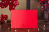 Grußkarten Wishmade rote lasergeschnittene Karte mit Schmetterling für Hochzeitseinladungsumschlag Cw5056