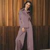 HiLoc Satin Sleepwear Home Suit Wear Spring Long Sleeve 2 Piece Top And Pant Sets Casual Solid Ladies Trousers Set 211215