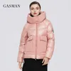Gasman Brand Höst Vinter Mode Kvinnor Parka Dam Jacka Hooded Patchwork Tjock Coat Kvinna Varm Kläder Puffer Jacka 001 210817