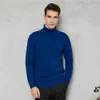 秋冬メンズウォームタートルネックセーター高品質ファッションカジュアル快適なプルオーバー厚いセーター男性ブランド210909