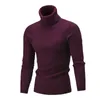 Pull à col roulé pour hommes Automne Hiver Couleur Solide Casual Slim Fit Marque Simple Tricoté Twist Pulls 210909