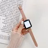 사과 시계를위한 럭셔리 여성 가죽 스트랩 38mm 40mm 42mm 44mm 패션 손목 밴드 팔찌 iWatch 시리즈 SE 6 5 4 3 Watchbands 스마트 액세서리