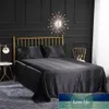 4pcs Set Romantic Soft Silk Satin Bedding Set Home Textile Set Set Flate Sheat Pillsate Pillowcase Twin Full Queen King Size FA2449