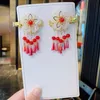 accessoires de cheveux de mariage chinois rouges