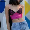 Sexy Strap Lace Edge Patchwork Camis Crop Top Summer Fashion Backless Deep V Neck Summer Tank Tops Pour Femmes Party Clubwear 210415