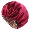 Bonnet/tête de mort bonnet de sommeil élégant bonnet grand double couche réglable satin léger douche plusieurs couleurs diverses utilisations Oliv22