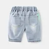 Summer Fashion 3 4 6 8 10 12 Years Teenage Sports 5 Capris Calf-Length Print Pocket Handsome Denim Shorts For Kids Baby Boy 210701