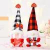 Suministros para fiestas Día de San Valentín Muñecos de peluche sin rostro Decoraciones Buffalo Plaid Sueco Escandinavo Adorno de mesa Regalo de San Valentín RRF13203