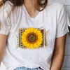 Kadın T-shirt Kadın Tişörtleri Aşk Bitki Eğilim Sevimli 90 S Kadın Grafik Moda Karikatür Baskı T Üst Şık O-Boyun Gömlek Tee