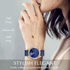 Navorce vrouwen horloge luxe merk mode horloge blauw quartz dame horloges vrouwelijke klok roestvrij staal waterdichte polshorloge 210517