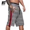 Zomer mannen shorts mode rooster knielengte patchwork strand man joggers vrije tijd sweatpants fitness streep broek 210629