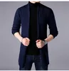 Maglione lungo stile uomo Primavera e autunno Maglione lavorato a maglia X-Long Giacche in maglione tinta unita 210820