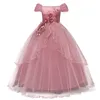 Vestido elegante vestido de fiesta de noche niños princesa primera comunión adolescente rosa