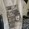 White Tees Junji Ito Horror Manga Uzumaki T-shirt Mulheres Moda Tops Grunge Estilo Anime Tee Hipsters Style Camiseta 210720