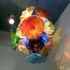 현대 창조적 인 펜던트 조명 꽃 플레이트 램프 홈 홈 부엌 장식 로비 계단 핸드 블로운 유리 샹들리에 LED 광원 D100cm