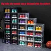 1pcs Transparent Plastic Shoe Storage Boxes Clear Sneakers Aj Display Case High-tops Football Box Stackable s Cabinet